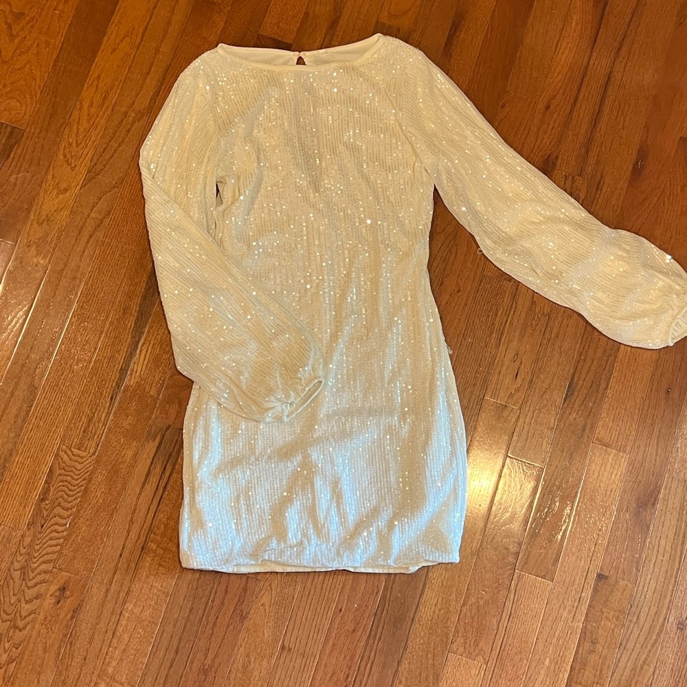 White Sequin Dress